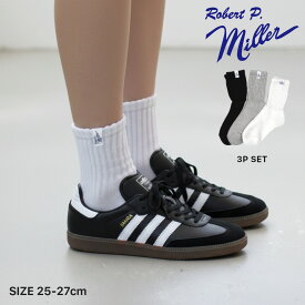 【メンズ】25cm-27cm Robert P. Miller ロバートピーミラー 312C 3P Crew length socks 綿混クルー丈 ソックス 靴下 コットン ポリエステル ロバートP ミラー ≪正規販売代理店≫