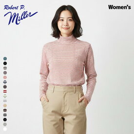 【ウィメンズ】Robert P. Miller ロバートピーミラー 834C Panel-rib Turtle Neck L/S Tee タートルネック Tシャツ カットソー パネルリブ 長袖 コットン 無地 ボーダー ロバートP ミラー ≪正規販売代理店≫