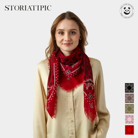 STORIATIPIC ストリアティピック NELLY ネリー 140cm × 140cm ウール90％ カシミア10％ ストール スカーフ マフラー 総柄 フランス ≪正規代理店≫