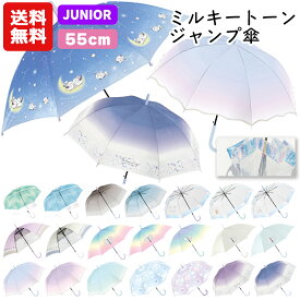【送料無料】 ミルキートーンアンブレラ 傘 子供 55cm | グラデーション キッズ 子供用 子供 子供傘 小学生 レインボー こども 女の子 シンプル 雨具 カサ かさ 透明 POE ビニール傘 おしゃれ かわいい パステル ジャンプ傘 シマエナガ くま SNS映え えながちゃん