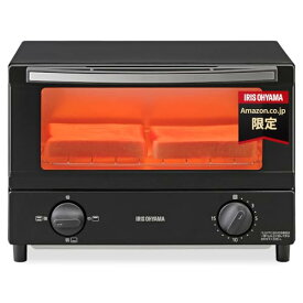 アイリスオーヤマ トースター オーブントースター 2枚焼き 温度調節機能 トレー付 ブラック