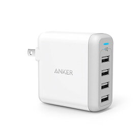 Anker PowerPort 4 (40W 4ポート USB急速 充電器) 【急速充電 / iPhone&Android対応 / 折畳式プラグ搭載】(ホワイト)