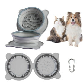 犬 えさ皿 猫 えさ 皿 ポータブル 折りたたみ式 携帯 ペットボウル クリップ えさスプーン ペット食器 ペット早食い防止 滑り止め 転倒防止 犬 猫 フードボウル 犬 餌入れ 猫 餌入れ カラビナ付き コンパクト 軽量 アウトドア 散歩 旅行 多機能 ポータブル ペット食事ボウル