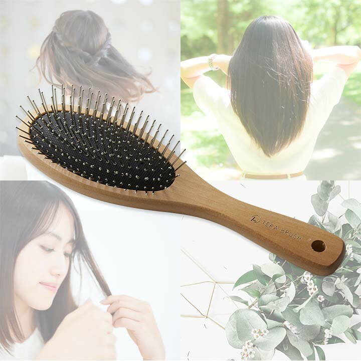 楽天市場】正規品 TERA BRUSH テラブラシ 21.5cm 木製 ヘアーブラシ 