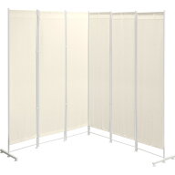 パーテーション 間仕切り 高さ200cm 6連 [4面＋追加2面＋サポート安定足 2個セット] 直線 自立 可動式 折…