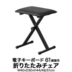 RiZKiZ 電子キーボード 61鍵盤用 折りたたみチェア 折りたたみ式 高さ調整3段階 キーボード用オプション リズキズ ※キーボード本体・スタンド等は別売です。 ●[送料無料]