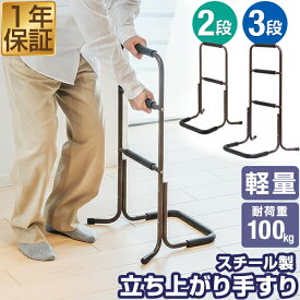 手すり 置き型 立ち上がり 補助 2段/3段 玄関 トイレ 介護 簡単組立 置くだけ 工事不要 ソファ ベッド 手摺 補助手すり 補助器具 サポート 転倒防止 つかまり立ち 片手すり 安定 軽量 楽々 高齢者 介護用品 リハビリ 段差 廊下 スチール 1年保証 ●[送料無料]