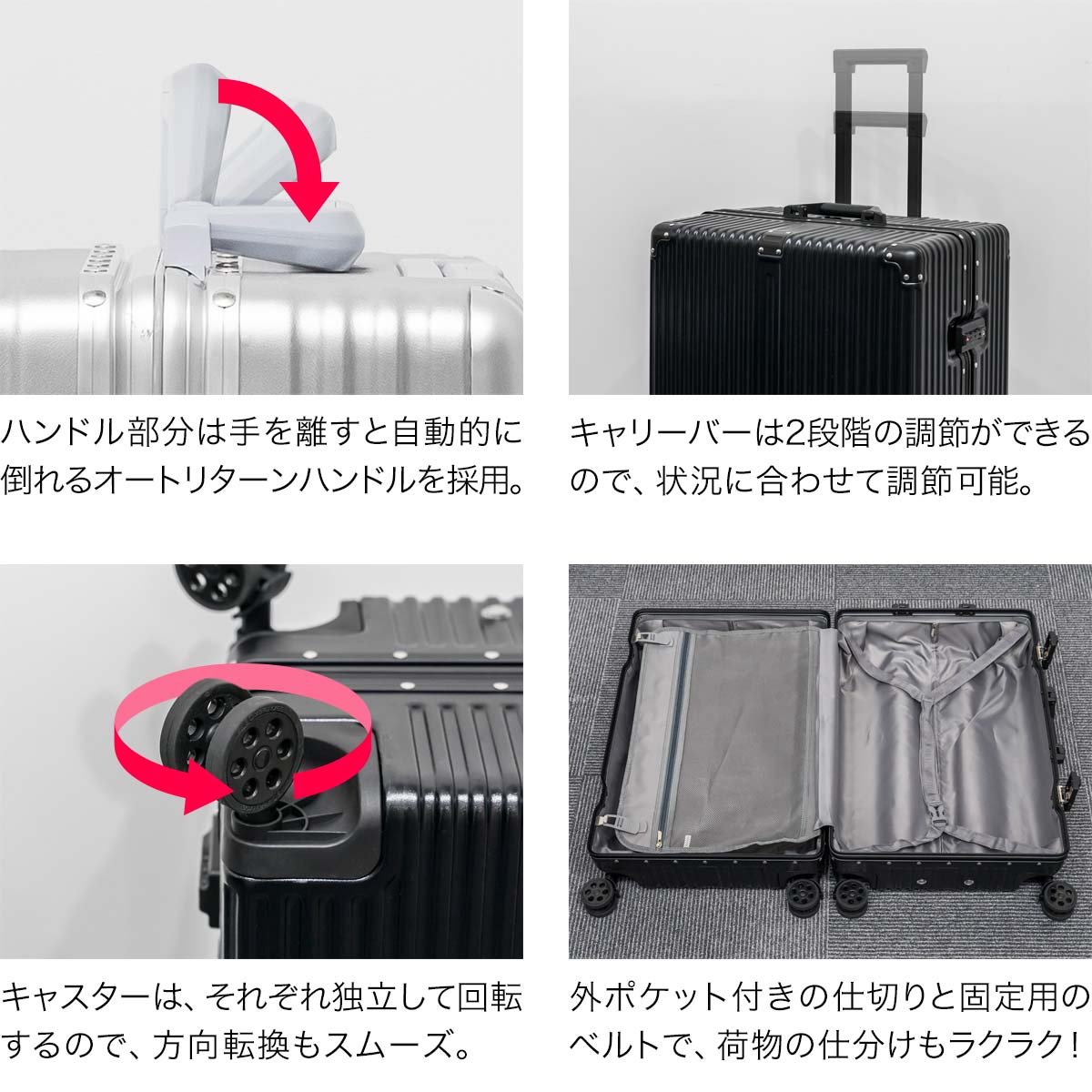 楽天市場】スーツケース Lサイズ 96L 大型 キャリーケース TSAロック