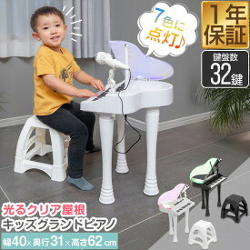 【5,500円→SALE4,950円〜8/11(火)01:59まで】RiZKiZ おもちゃ ピアノ マイク付き ミニピアノ セット 電子玩具 音色4種/デモ曲19種 電子ピアノ キーボード 楽器玩具 知育玩具 キッズグランドピアノ イス付 子供 3歳〜 男の子 ●[送料無料]