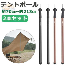 テントポール アルミ 2本セット タープポール 伸縮 アルミポール 高さ調節 タープテント ドームテント サブポール テント用ポール タープ用ポール