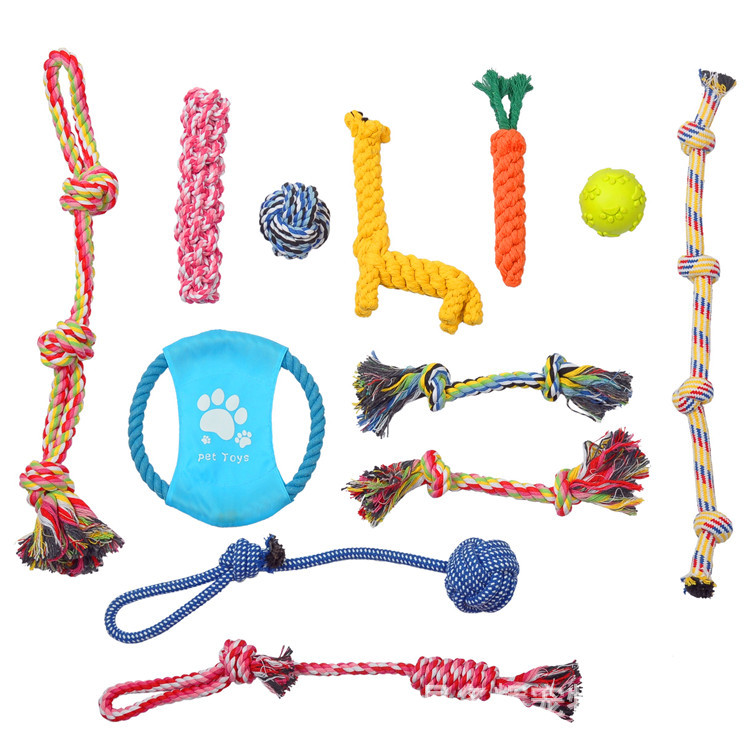 犬ロープおもちゃ 犬おもちゃ 犬用玩具 噛むおもちゃ ペット用 コットン ストレス解消 セット 丈夫 耐久性 清潔 歯磨き 小 中型犬に適用  送料無料