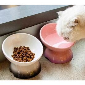 ペットボウル 猫 食器 フードボウル 陶器 スタンド 脚付 高さがある ペット用食器 猫 犬 小型犬用 おしゃれ 餌入れ ペット用品