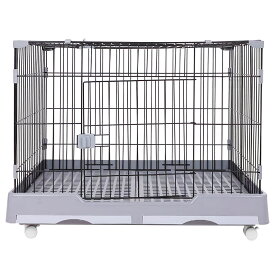 犬 猫 うさぎ ゲージ 屋根付き 上から入る 屋根面ドア付き ツードア ルームケージ トイレ付き 引き出しトレー スノコ付き お留守番 送料無料 犬 小型犬 ケージ トイレ しつけ キャスター付 屋根 おしゃれ 猫 ペットケージ 多頭飼い C10080-S