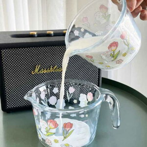 熱湯対応 おしゃれ 1000ml 丈夫 可愛い 注ぎやすい 500ml メジャーカップ 頑丈 蓋 調理用具 1L 取っ手付き 計量カップ