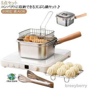 IH対応 角型 天ぷら鍋 揚げ鍋 四角い鍋 揚げ物鍋 ステンレス製 揚げ物 スクエア 天ぷら 天ぷら鍋 串揚げ フライ鍋 蓋付き 果物 あげざる付き