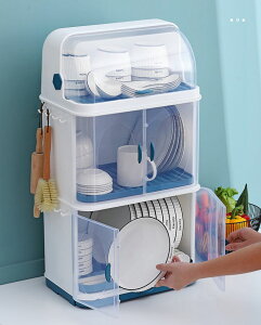 食器棚 家事 台所 キッチン 水切りラック 水切りカゴ カップボード シンク トレイ組合 食器 物置棚 大容量 多層 食器皿 お箸 お皿 食器収納 蓋付き 収納 ケース 透明 フック プラスチック 密