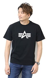 アルファインダストリーズ Tシャツ Aマークロゴプリント半袖Tシャツ TC1570 メンズ BLACK M
