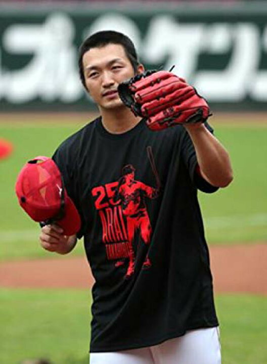 楽天市場】広島東洋カープ 栄光の新井 Tシャツ 黒 25 新井貴浩 引退 