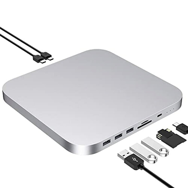 楽天市場】Mac mini ドッキングステーション シルバー 8in1 TypeC ハブ 
