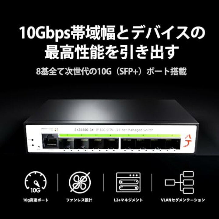 楽天市場】XikeStor 10gbps スイッチングハブ 8ポート 10G SFP+ 