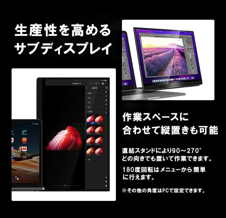 楽天市場】モバイルモニター EHOMEWEI 有機EL タッチパネル 13.3インチ 