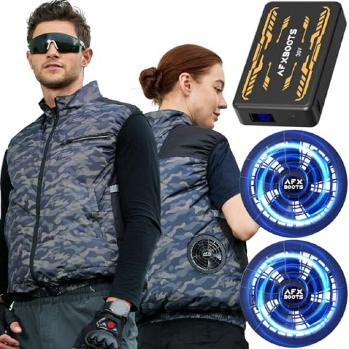 LABWIND] ファン付きベストカモフラージュ柄/2XLサイズ美品ADO Air 20 