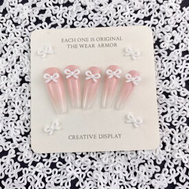 ネイル デコパーツ ミニリボン20個（ホワイト7×10mm） ネイルデコパーツ デコレーションパーツ 封入