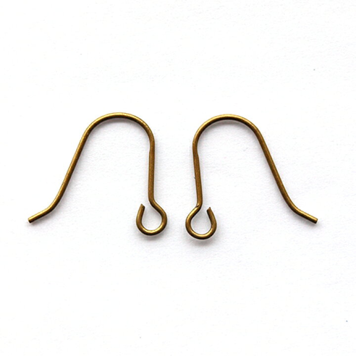 楽天市場 1ペア ビーズパーツ ピアスパーツ フックピアス 全長約15ｍｍ 真鍮古美 ハンドメイド Beads Happyboo