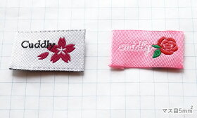ハンドメイドタグog7刺繍タグ・ミニタグ・お花・フラワー(さくら・バラ)