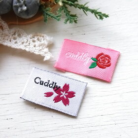 ハンドメイドタグog7刺繍タグ・ミニタグ・お花・フラワー(さくら・バラ)