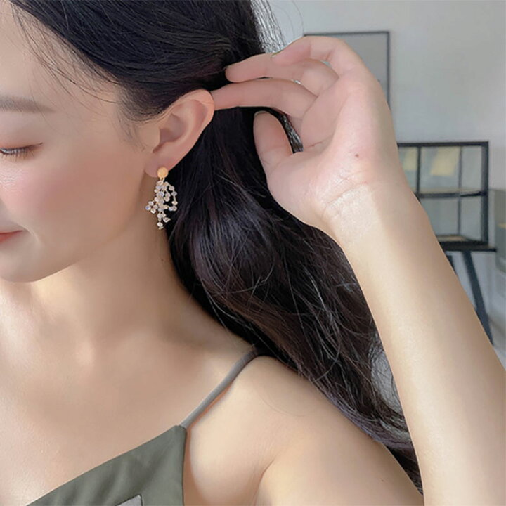 楽天市場】【完成品】オパールビーズシャンデリアピアス イヤリング 