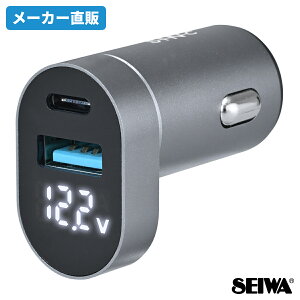 ԗp [d DCp[vOC+A PD30W F340 d\ o͓d\ A~ USB Type-A USB Type-C MAX48W 12V/24Vԗp iPhone Android J[pi ZC(SEIWA)
