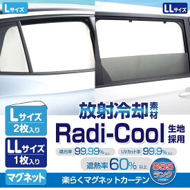 放射冷却素材 ラディクール生地使用 車 カーテン 高遮熱 楽らくマグネットカーテン Lサイズ 2枚入り 2Lサイズ 1枚入り Z121 | 122 マグネット取り付け 日よけ UVカット 完全遮光 Radi-Cool 猛暑対策 車中泊 レジャー 災害対策 車上荒らし防止 プライバシー保護 セイワ(SEIWA)
