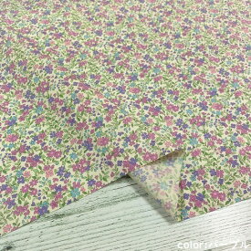 【50cm単位】【3mまでメール便対応】 コットン ポプリン ブロード 小花 花柄 北欧風 日本製 布 綿100% プリント 生地 緑 黄色 紫 ピンク う早この布