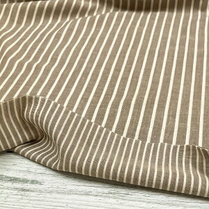 【50cm単位】【宅配便のみ】コットン トリプルガーゼ リバーシブル ストライプ 縦縞 茶色 ブラウン 播州織 生地 日本製 布 綿100% 先染め 3重ガーゼ
