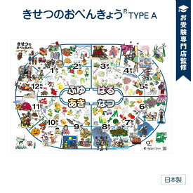 【お受験教材】きせつのおべんきょう(R)ポスター コミカルなイラストのタイプA お風呂で幼児教室(R) 季節のお勉強 大きなB2サイズ(728x515mm)の学習ポスター 小学校受験 小学生向け 知育 日本製で安心安全 お風呂ポスター 小学校受験問題に対応【お風呂に貼れる】 筒状発送