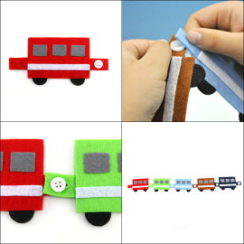 楽天市場 手作りフェルト教材 つなげて遊びながら学べる ボタンをとめる練習 電車 日本製 知育教材 知育玩具 フェルト あす楽 お受験用品 ハッピークローバー