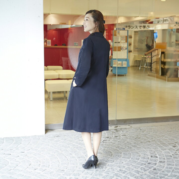 楽天市場】純日本製 純国産 濃紺無地コート お受験コート レディーズ  