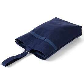 【人気商品】リボン付き 紺色布製:シューズバッグ お子様用　キッズ