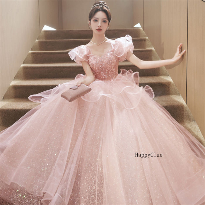 ピンク ロングドレス 演奏会 ウエディングドレス | 通販・人気