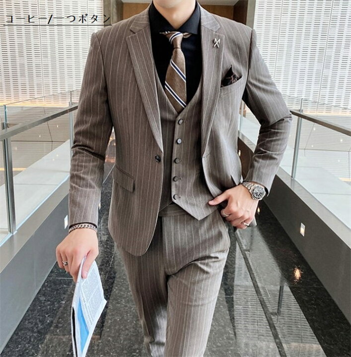 楽天市場】スリーピース メンズ タキシード 紳士服 礼服 メンズスーツ 