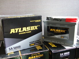アトラス 新品 AGM バッテリー SA 56020 60AH 適合 フォルクスワーゲン ゴルフ4 (1.8 1997年10月〜2000年10月) プジョー ボルボ アルファ