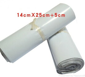 (100枚) 宅配袋 配送用ビニール袋 紙封筒より丈夫！ DM便対応 カラー：ホワイト 14cm×100枚 同業者様歓迎