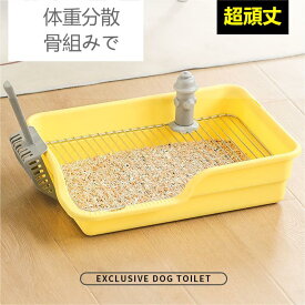 【送料無料】犬 トイレ トレー すのこ付き おしゃれ トイレトレー ペットトレー ワイド ペット用 フチもれ防止 いたずら防止 ふち漏れ しつけ 小型犬 中型犬 子犬 飛び散り防止 いぬ 幅34×奥行48×高さ12cm