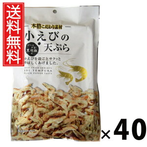 小えびの天ぷら(黒胡椒) 40g × 40袋 江戸屋 送料無料 / 小えびの天ぷら 黒胡椒 殻ごと揚げ ピリ辛 おつまみ スナック ヘルシー 低カロリー 高たんぱく 常温保存 間食 ビール 日本酒 ストッ
