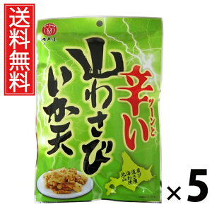 山わさびいか天 40g × 5袋 江戸屋 送料無料 / するめいかフライ ツーンと辛い おつまみ 珍味 スナック 常温保存 低カロリー 高たんぱく ストック用おやつ ビールのおつまみ 日本酒の肴 北海