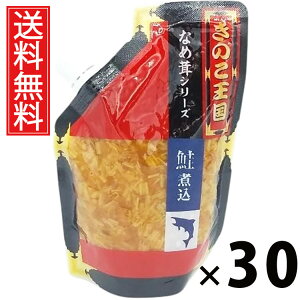 鮭煮込みなめ茸 スタンドパック 270g × 30袋 きのこ王国 送料無料 / 鮭入り えのき茸 しょうゆ漬け ご飯のお供 ごはんのおかず パウチタイプ 使いやすい 常温保存可能 保存に便利 トッピング