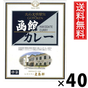 五島軒 函館カレー 中辛 レトルト 200g × 40個 送料無料 / レトルト食品 ご当地カレー 北海道グルメ 老舗洋食店 本格カレー 常温保存 簡単調理 手軽調理 ご飯のお供 贈答用 ギフト 旨味たっぷ