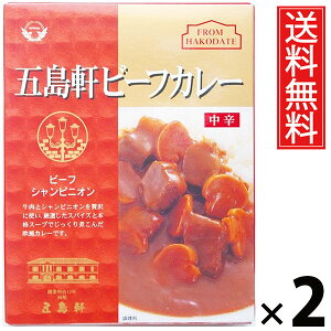 五島軒 ビーフカレー 中辛 210g × 2個 送料無料 / 本格カレー 老舗洋食店 北海道 ご当地カレー レトルトカレー ご飯のお供 贈答用 ギフト コク深い 旨味たっぷり スパイシー 香り豊か 手軽調