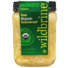 WILDBRINE オーガニック ザワークラウト 1418g 有機キャベツ 塩漬け 乳酸菌 乳酸発酵 漬物 ボトル容器 有機にんにく 大容量 コーシャー ビーガン グルテンフリー パーティー 添加物不使用 チルド 冷蔵 食品【Costco コストコ】
